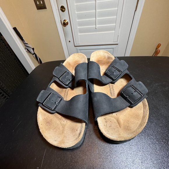 Birkenstock EUR 45 10.5  black nubuck sandal slipper unisex